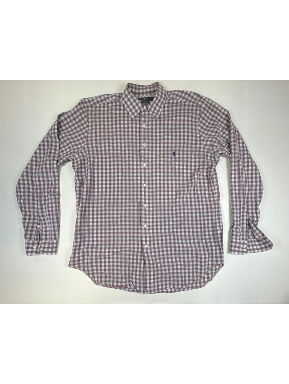 Ralph Lauren Mens LT Tall Plaid Long Sleeve Button Down Shirt Red Green Cotton